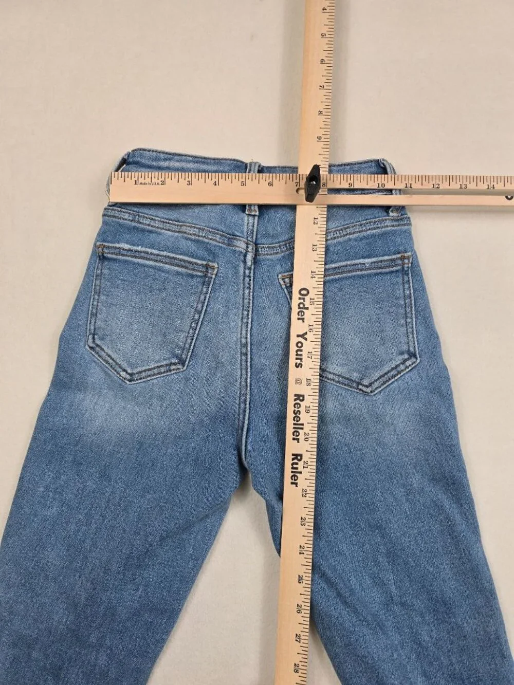 Willow + Root Womens High Rise Mom Jeans Distressed Hem Size 22 X 27 Light Wash - Picture 5 of 7